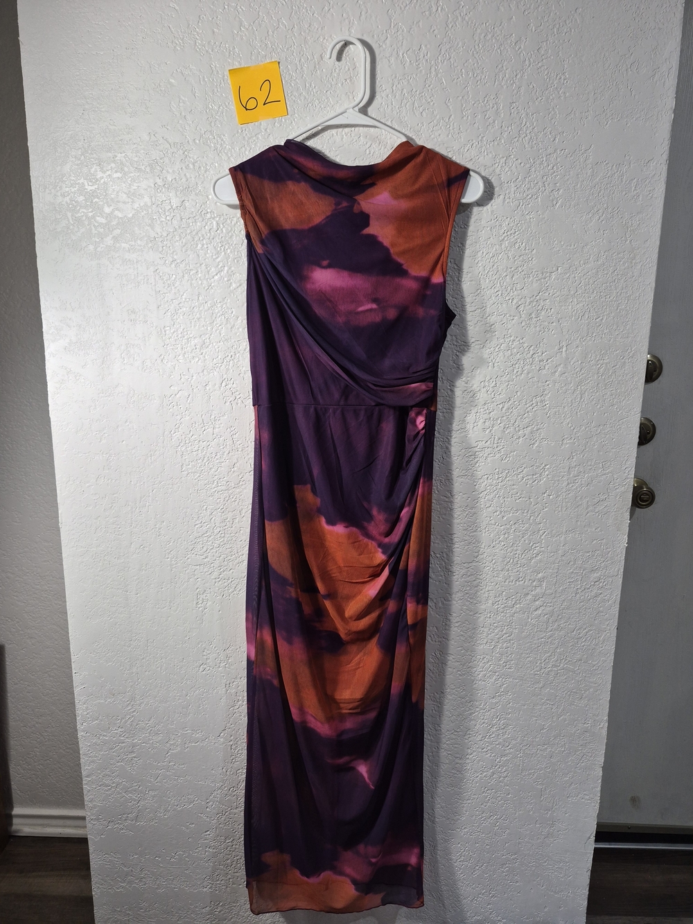 SHEIN Womena Sleeveless Purple & Orange Print Maxi Dress - LARGE